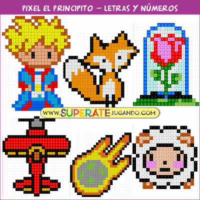Pixel El Principito - Letras y Numeros